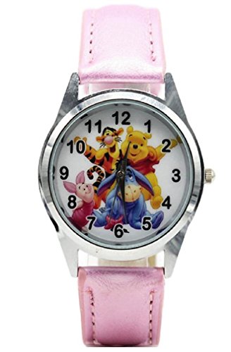 New Horizons Production Winnie The Pooh And Friends Pink Leather Band Wrist Watch #TOP2