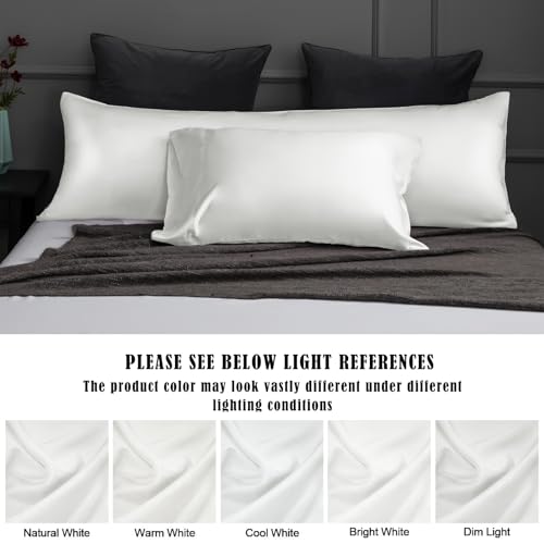 Image of TELUS Body Cooling Pillow Case Cover, Bamboo Rayon Pillowcase with Zipper Closure, Breathable Pillow Cover for Hot Sleepers and Night Sweats, 20x54 inches, Ivory White