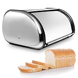 Helles Aussehen mit Zweckmäßigkeit - Das klassische helle Aussehen von Brotaufbewahrung eignet sich für die Verwendung an verschiedenen Orten, z. B. Küche, Restaurant, Bäckereien und weiter. Mit der Maße von 45 x 27 x 18 cm kann alle verschiedene Formen und Größen von Brot, Keksen und andere Lebensmittel hineingelegt werden. Der Brotkasten ist einfach zu tragen außerhalb, perfekt für Picknicks, Camping, Patys.