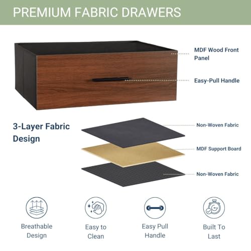 Modern 6-Drawer Dresser with Spacious Storage,Sturdy Wood Frame, and Large Capacity Drawers, Dressers for Bedroom, Home Organization Storage for Living Room or Hallway, Walnut