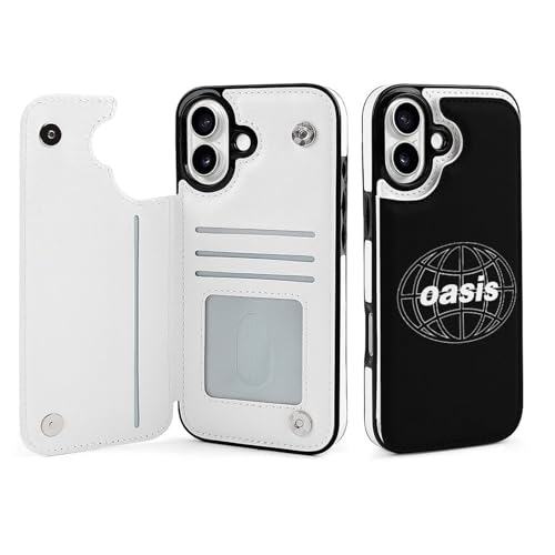 iPhone16Plus用ケース 手帳型 オアシス OASIS バンド スマホケース 財布型 アイフォン16Plus用ケース おしゃれ 軽量 背面 携帯カバー カード収納 スタンド機能 PUレザー 耐衝撃