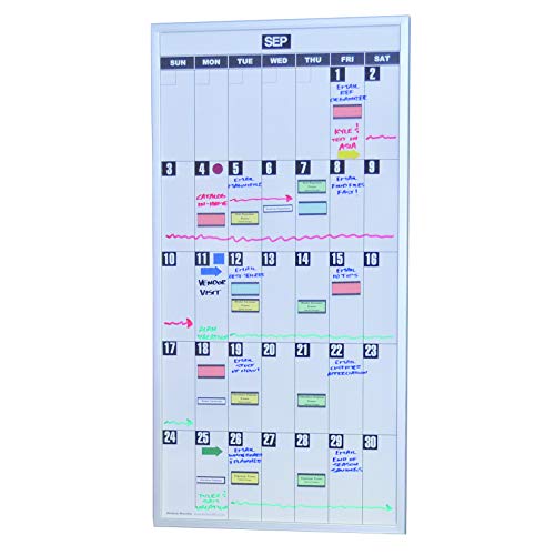 Ultimate Office Magnetic Dy-Erase Whiteboard Modular Monthly Planning Calendar (1 Each), with Optional Accessories Kit