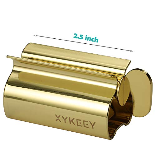 XYKEEY Toothpaste Squeezer Tube Squeezer - Toothpaste Squeezer Roller Tube Squeezer Tool, Rolling Tooth Pastetooth Paste Squeeze Dispenser Tube Wringer, 1 Pack (Gold) - Thumbnail 3