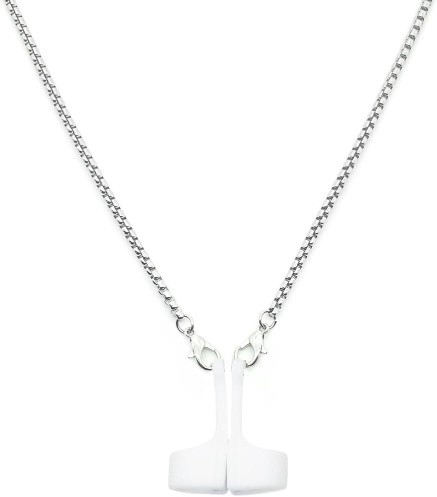 Airpod Strap Necklace Holder Magnetic, Anti-Lost Stainless Steel Lanyard Cord for Neck Compatible with AirPods 1/2/Pro (Silver Chain)