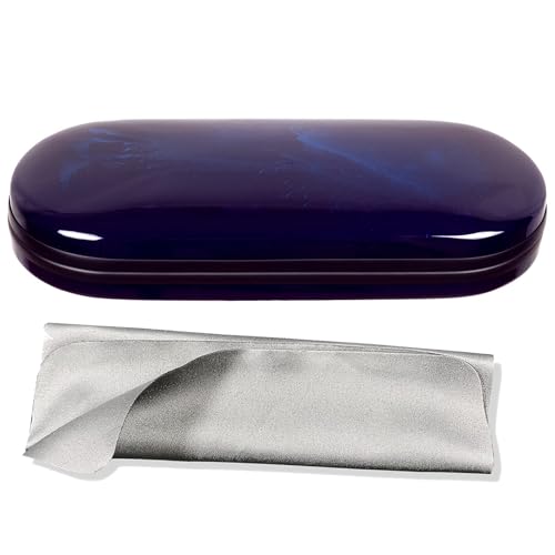 FEIQIAO Hard Shell Glasses Case, Men's And Women's Portable Travel Eyeglass Case (A-Blue)