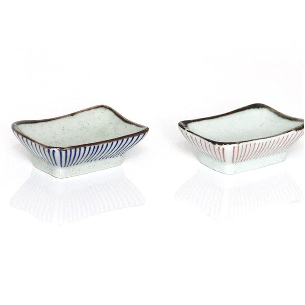 Set di 2 Piatti per antipasti in Ceramica in Stile Giapponese, con Salsa di soia, per antipasti.