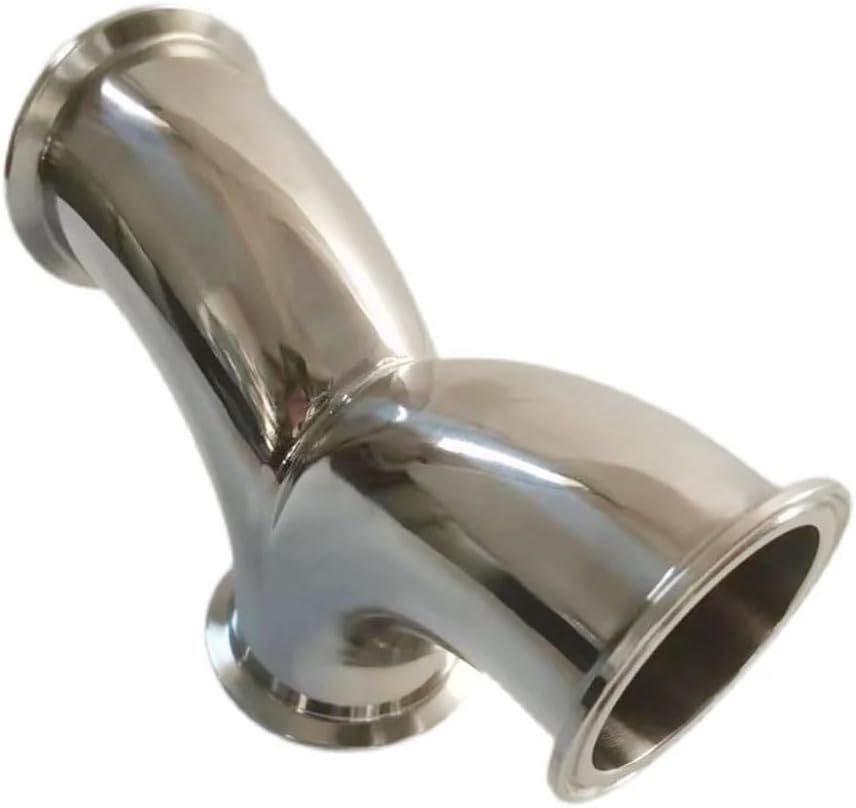 Stainless Steel Cast Pipe Fittings,1PCS 25-6m Pipe OD X1.5-2.5" Tri Clamp Y-Shaped Elbow 3 Way SUS 304 Stainless Sanitary Fitting Homebrew Beer Wine(32mm x Ferrule 50.5)