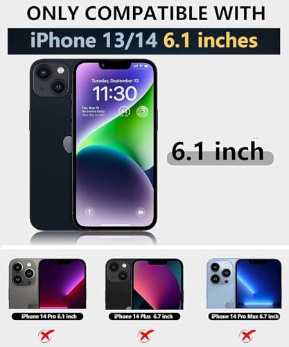 Image of SBMS Silicone Back Cover Case for iPhone 14 / iPhone 13 | Soft Micro-Fibre Lining Inside | Magsafe Print On Back Side Camera Protection Bump | Shockproof Case iPhone 14 / iPhone 13 (Black)