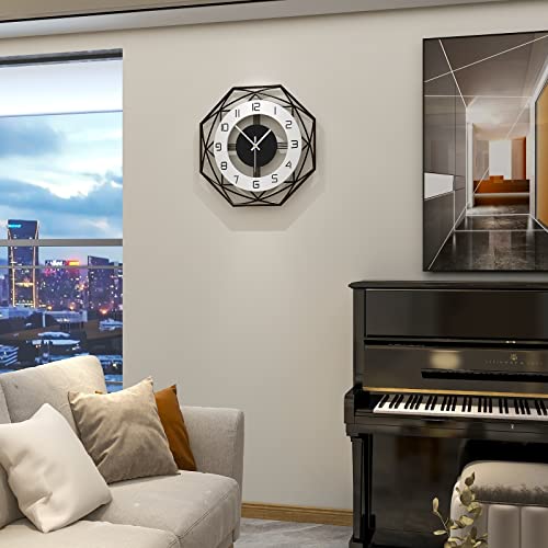 Yijidecor Modern Wall Clocks For Living Room Decor Small Silent Wall Clock Wall Clocks Battery Operated Non Ticking For Kitchen Bedroom Home Decorative 14 Inch Black Large Wall Clocks For Indoor House #TOP1