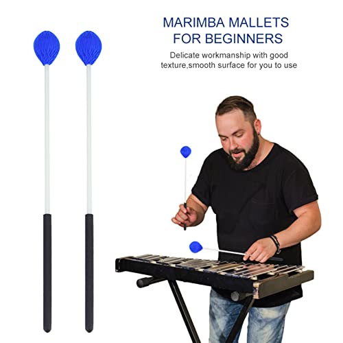Yctze Hochwertige 1 Paar Garn-Marimbaschlägel mit Glasfasergriffen – Perfektes Einsteiger-Percussion-Zubehör für Alle Bassinstrumente, Oberfläche, Angenehm Weiches Spielen