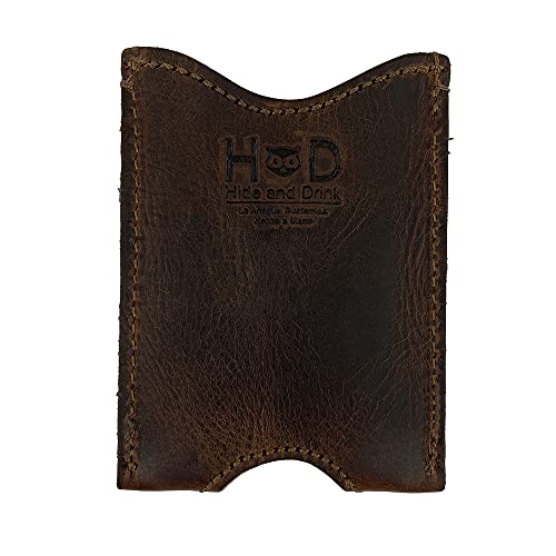 Hide & Drink, Rustic Leather Pocket Sleeve Wallet, for Easy Travelers, Commuters, Card Holder Handmade, Includes 101 Year Warranty2
