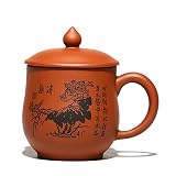 Yixing Purple Clay Teacups （12Ounce ）Chinese Zisha Tea Cups /Fine Handmade Tea Cupused for Making