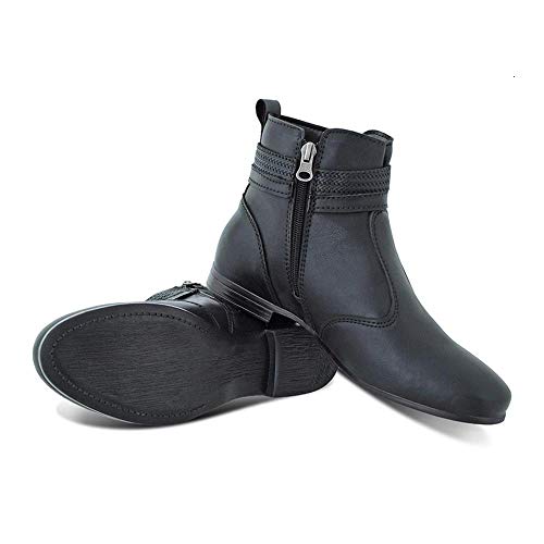 Bota Flat Feminina Cano Curto Macia Moderna Conforto Casual Preto 38