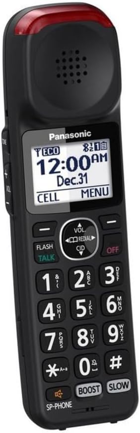 Panasonic New DECT 6.0 Cordless Phone Handset Accessory Talking Caller ID Compatible with KX-TGM430B Series Cordless Phone Systems - KX-TGMA44B (Black)