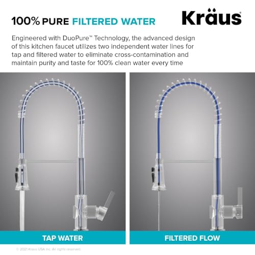 KRAUS Britt 2 em 1 Estilo Comercial Pull-Down Single Handle Torneira de Cozinha Filtro de Água para