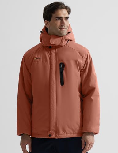 Image of GEMYSE Men's Ski Snow Jacket Warm Winter Waterproof Coat Snowboard Rain Jacket Hooded Windproof Windbreaker