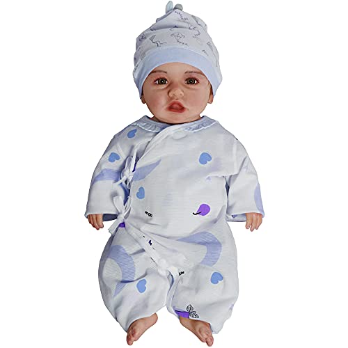 U-CHARMMORE Muñeca de bebé de cuerpo completo de silicona suave no vinilo realista realista de 18 pulgadas (color 1, 18 pulgadas con pelo) Cover