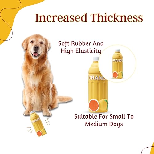Image of Foodie Puppies Natural Latex Squeaky Play Drink Chew Toy - (Orange Juice Toy) for Small to Medium Dogs | Durable, Interactive, Fetch & Chew Safe Play Toy | Reduce Separation Anxiety