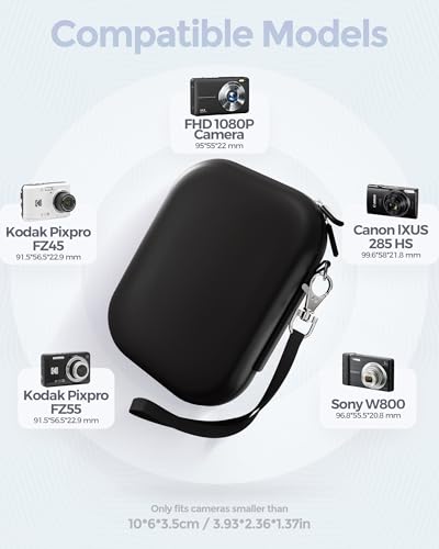 ProCase Small Digital Camera Case for KODAK PIXPRO FZ55/FZ53/FZ45/FZ43, Hard Shell Camera Case, Cute Compact Travel Carrying Protective Camera Storage Case for Kids -Black — view 2