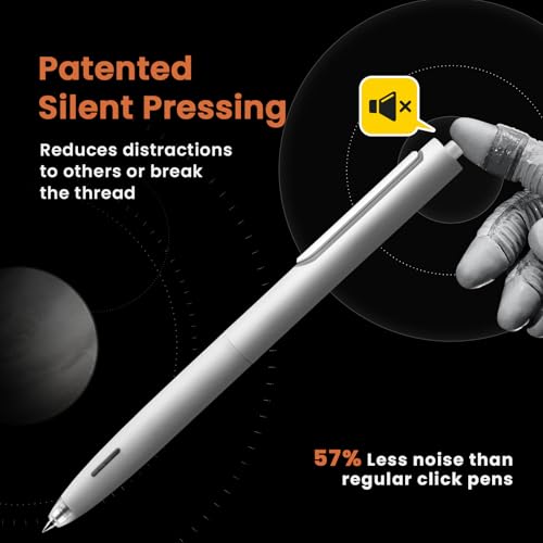 Image of WRITECH Gel Pens Fine Point: 0.5mm Retractable Black Ink Pen Smooth Writing for Journaling Silent Click Pen Set 4ct Up-Gel