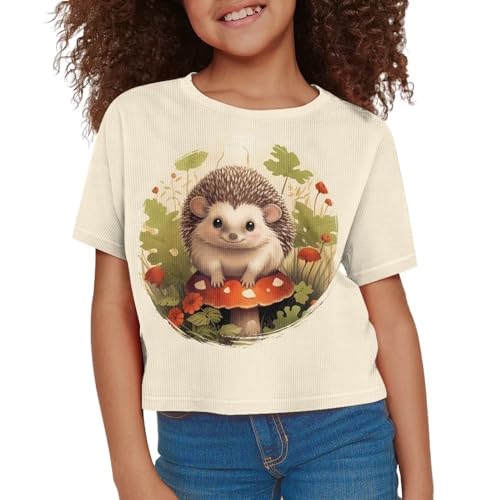 Image of Kids Crop Top Short Sleeve T-Shirts for Girls Size 5-14