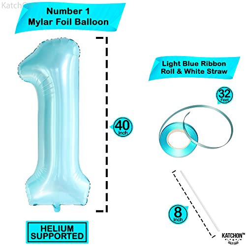 Image of KatchOn Light Blue 1 Balloon Number 40 Inch