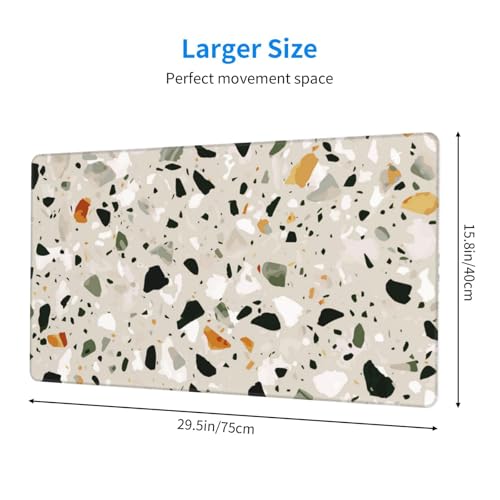 Tapis de souris grand format Terrazzo, tapis de bureau en caoutchouc durable