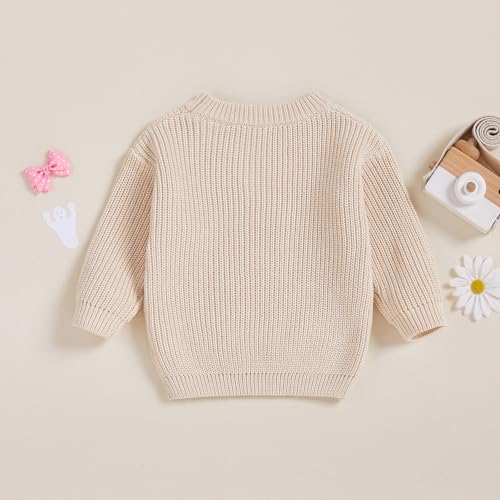 Toddler Baby Boy Girl Sweater Embroidery Knit Pumpkin Sweater Pullover Sweatshirt Halloween Outfits4