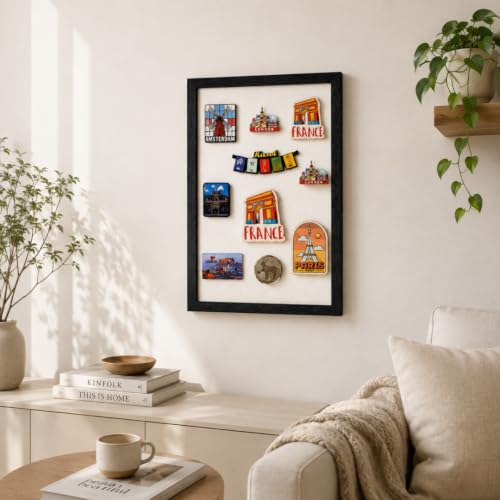Image of Travel Souvenir Magnet Frame - Solid Background | White | 20 inchx16 inch (Horizontal)