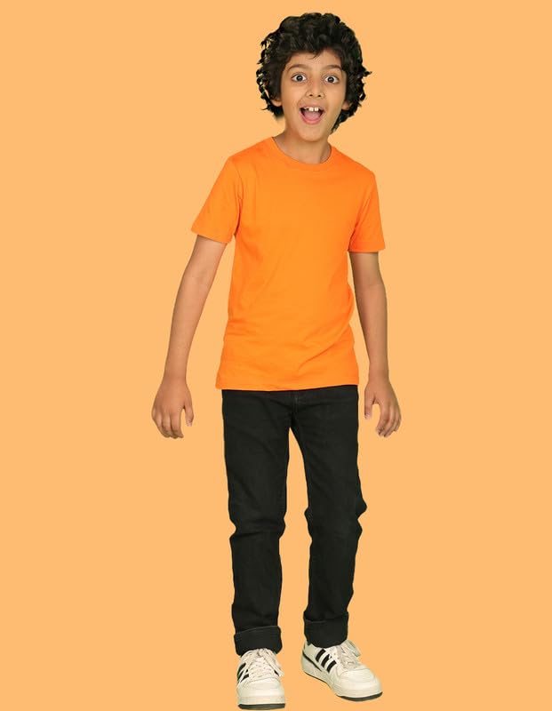 Image of Nusyl Boys Half Sleeves Solid T-Shirt for Kids | Soft Cotton Blend | Comfortable Regular Fit | Casual 2-16 Years | Multiple Colors & Pack Options