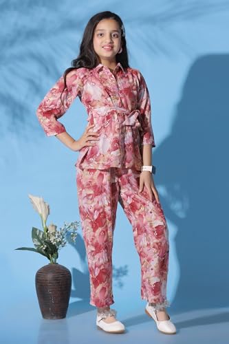 Image of Fashion Dream Girl's Rayon Cotton Clothing Set|Girls Clothing Set|Printed Girls Co-ords Set|Shirt and Pant set|Printed Clothing Set|2 Piece Set