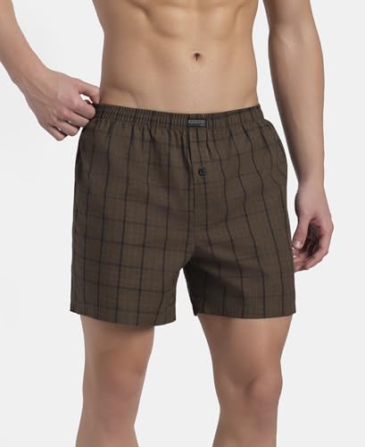 Image of Jockey 8222 Men Super Combed Mercerized Cotton Woven Checkered Inner Boxers with Ultrasoft and Durable Inner Waistband (Pack of 2, Colors & Prints May Vary)