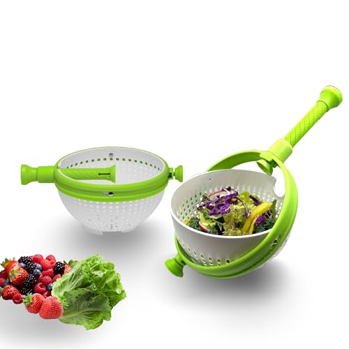 KWBLWF Collapsible Salad Spinner 3-in-1, 3Qt Space Saving Colander & Vegetable Dryer, Foldable for Easy Storage, Dishwasher Safe, BPA-Free, Non-Slip Base, for Small Kitchens, Dorms, RV, Camping by KWBLWF - Used condition - US$19.09