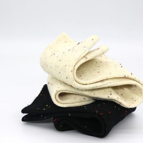 SERISIMPLE Women Cotton Crew Socks Rib Retro Casual Thin Cute Knit Comfy Breathable Dress Socks for Ladies 5 Pairs3