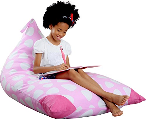 Mylola KIDS Stuffed Animal Bean Bag Storage Chair | Extra Large Premium Cotton Canvas Cover | Toy Organizer That Makes Comfy Lounger Seat | (200L/Pink)
