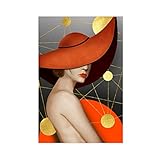 LEOMUZI Modèle de mode Toile Affiche Mur Art Décor Imprimer Image Peintures pour Salon Chambre Sans cadre 12x18inch (30x45cm)