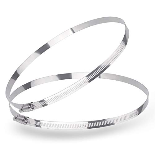 Lokman 2 Pack 12 Inch Stainless Steel Hose Clamps Large Worm Gear Duct Clamps Adjustable From 11.5 Inch-12 Inch / 290Mm - 310Mm Fuel Line Hose Pipe Clamp For Dryer Vent Hose #TOP2