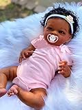 KOKOMANDY Lifelike Reborn Baby Dolls Black Girl Biracial African American Baby Doll, 20inch Real Life Realistic Newborn Baby Dolls Dark Brown Skin Babies Alive Cute Doll Toy for Toddler Kids Gifts