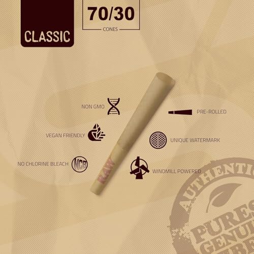 Image of RAW Mini Dogwalker Pre-Rolled Cones 70 /30 Single Size - 20 Pack - Slow Burning - Rolling Papers - Shorter Than 1 1 /4 - Special Edition