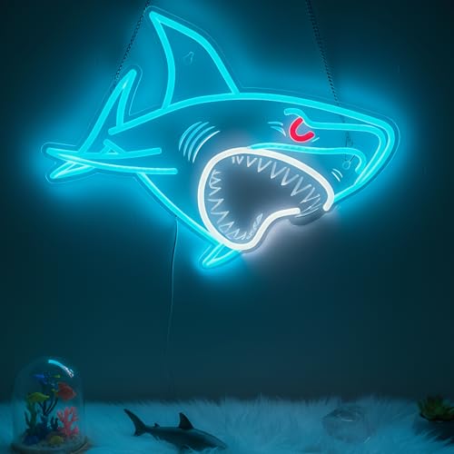 Zontruxe Shark LED Neon Sign Dimmable USB Powered Wall Night Light for Bedroom Game Room Man Cave Shark Wall Decor Birthday Christmas Gift for Boys and Men 15 x 11.5 inch