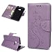 Produktbild Vogu'SaNa Kompatible für Handyhülle Samsung Galaxy Xcover 4s/Xcover 4 Hülle Wallet Flip Case Cover PU Leder Tasche Schmetterling Blumen Muster Schutzhülle Skin Ständer Klapphülle Schale Bumper-Lila