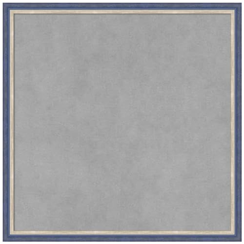 Amanti Art Blue Framed Magnetic Board, 17x17, Modern Office Decor
