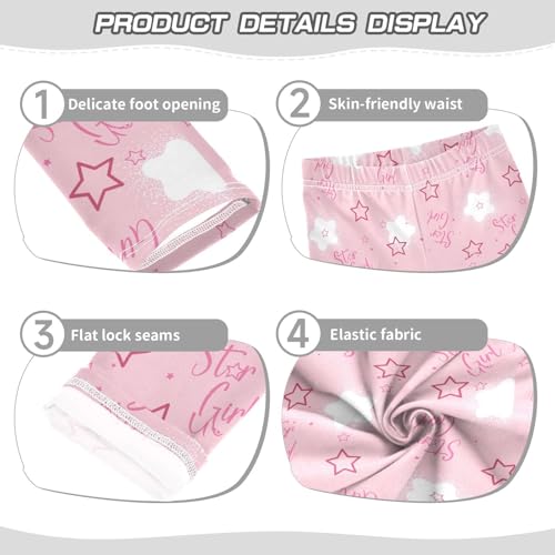 Star Texture Girls Leggings,Workout Leggings for Girls Toddler Athletic Legging Size for 3-10T3