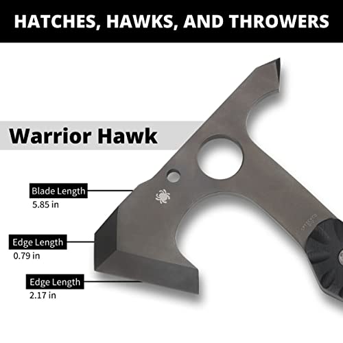 Spyderco Warrior Hawk Utility Tomahawk With Tough D2 Steel Head And 13.68" G-10 Scaled Handle - Includes Custom-Molded Boltaron Sheath And Padded Zipper Pouch - H03 #TOP5