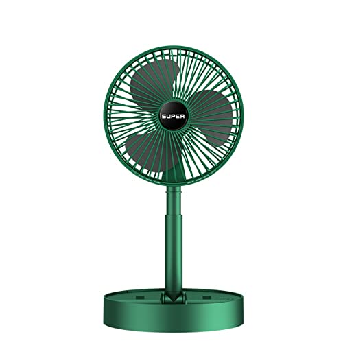 Portable Desk Fan,Foldable Rechargeable Usb Desktop Fan,3 Speeds Wind Adjustable Heigh For Office Home Outdoor (Green) #TOP25