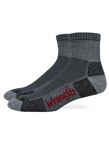 Wrangler All Terrain Gear Mens Ultra Dri Seamless Toe Quarter Socks 2 Pair Pack