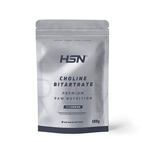 Colina Bitartrato en Polvo de HSN | Sin Sabor 150 g = 300 Tomas por Envase 1500 mg por Dosis Diaria | Nootrópico Natural para Estudiar | No-GMO, Vegano, Sin Gluten