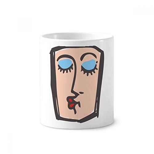 Porte-brosse à dents céramique baiser abstrait, tasse blanche 350ml et pot à stylo design
