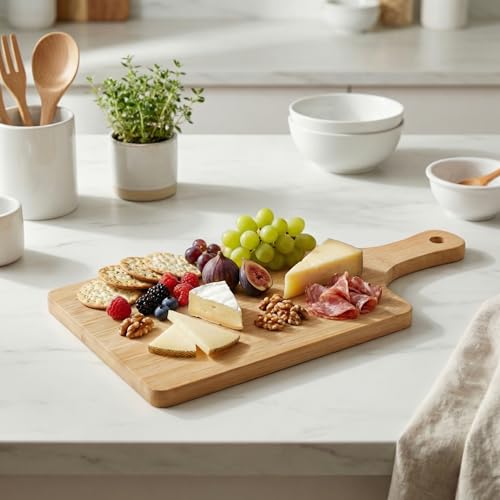 Set de 12 tablas de cortar de madera con mango bambú miniatura 7