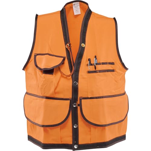 Jim Gem Pro 10-Pocket Cruiser Vest – Orange X-Large (43-46 Chest) Durable Field & Forestry Work Vest with Flagging Grommet, Lanyard Grommets & Map/Tool Storage
